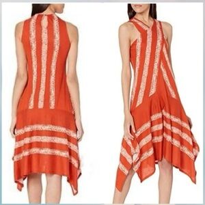 NWT BCBG MAXAZRIA SIZE S ADA Cross Halter Neck Asymmetrical Hem Dress MSRP $178